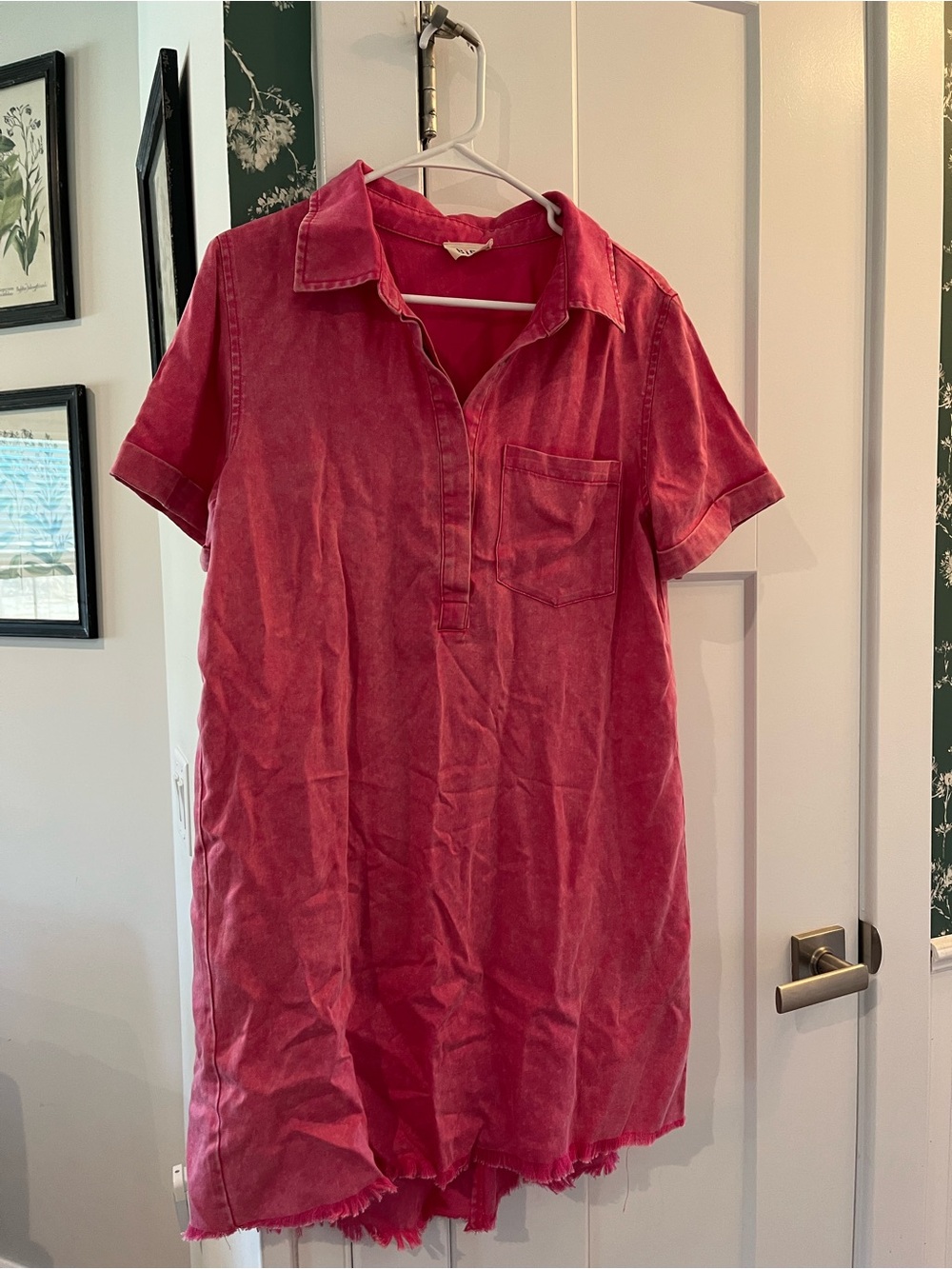 BiBi Washed Rose Pink Shirt Dress